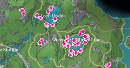 Genshin - Lakelight Lily Recommended Location - Erinnyes Forest