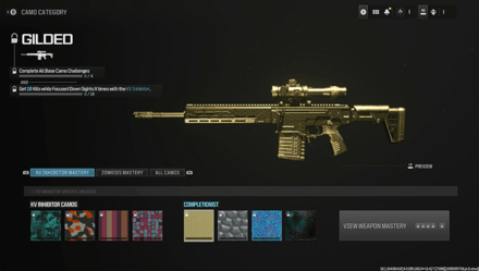 Modern Warfare 3 - Gilded Camo Menu