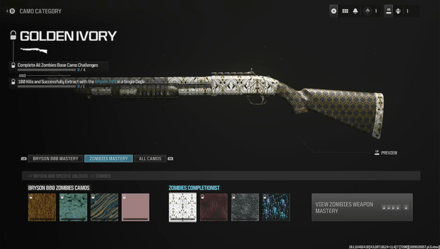 Modern Warfare 3 - Golden Ivory Camo Menu