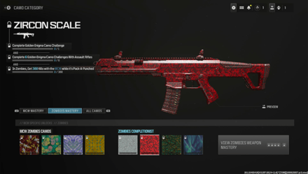 Modern Warfare 3 - Zircon Scale Camo Menu