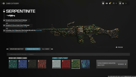 Modern Warfare 3 - Serpentinite Camo Menu