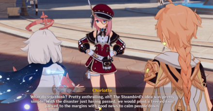 Genshin Impact Finale Walkthrough - Talk to Charlotte