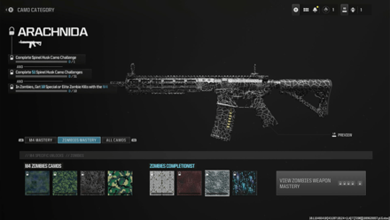 Modern Warfare 3 - Arachnida Camo Menu