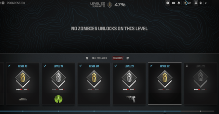 Zombies Modern Warfare 3 - Player Level Unlocks