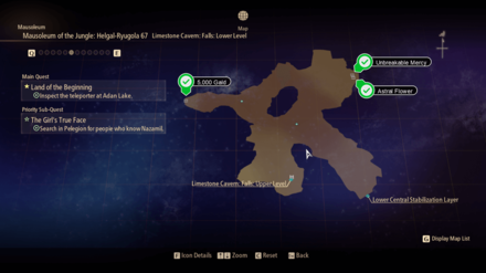 Tales of Arise - Limestone Cavern Falls Lower Level Map