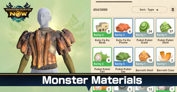 Monster Hunter Now - List of All Monster Materials