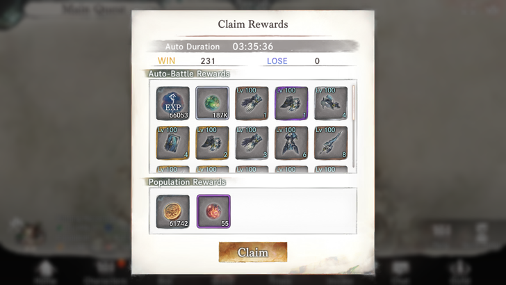 Main Quest Rewards - MementoMori