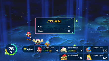 Super Mario RPG - Exp Screen