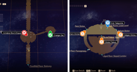 Tales of Arise Beyond the Dawn - Aged Floor: Sloped Corridor and Balcony Maps