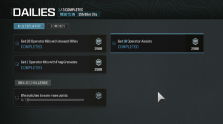 MW3 Multiplayer Daily Challenges