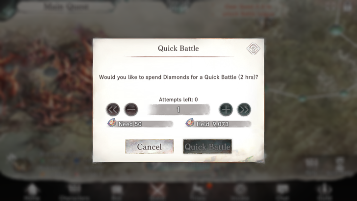 Using Quick Battle Attempts - MementoMori