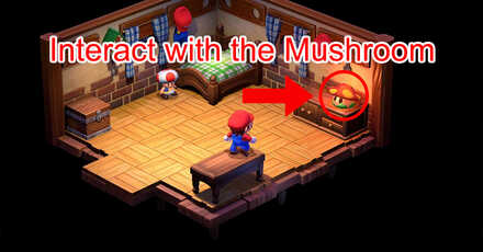 Super Mario RPG Remake - Interact with the Mushroom Lamp