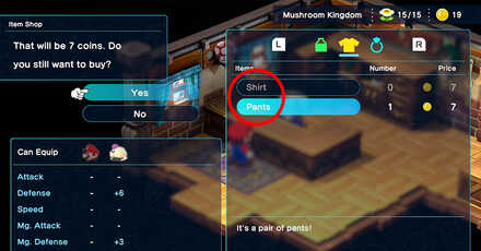 Super Mario RPG Remake - Buy Armor at the Mushroom Castle