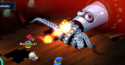 Super Mario RPG Remake - Use Super Fireball on King Calamari