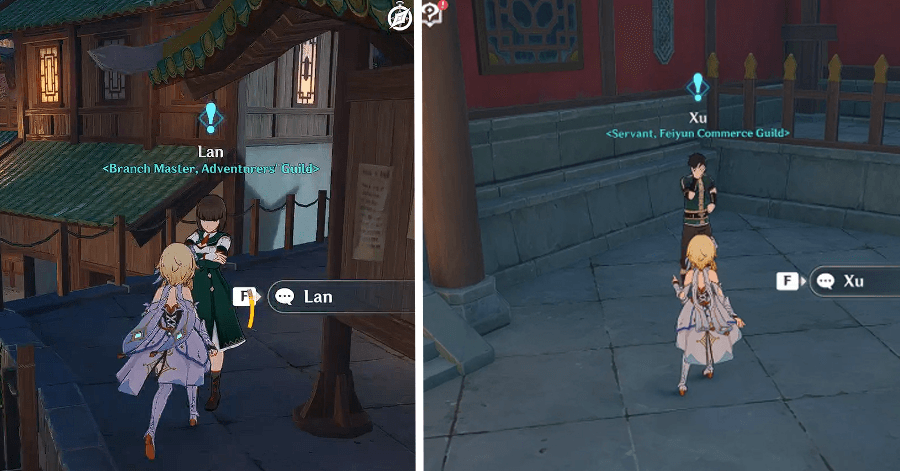 Genshin - Talk to Lan or Xu to Start the Quest