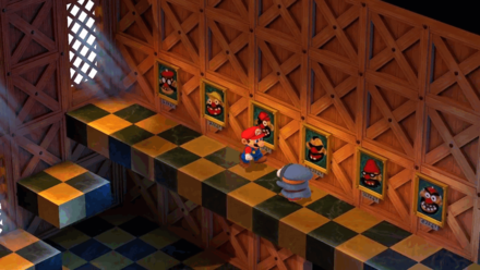 Super Mario RPG Remake - Booster Family Portraits near the Entrance