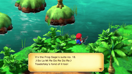 Super Mario RPG Remake - Tadpole in front of Melody Bay