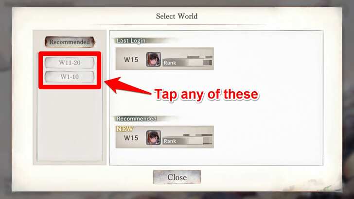 How to Switch Worlds Step 2 - MementoMori