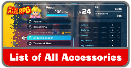 Super Mario RPG Remake - List of All Accessories
