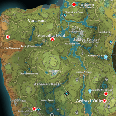 Genshin Impact Ruin Drake Skywatch Forest Locations