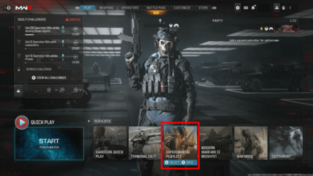 Modern Warfare 3 - How to Play Experimental Playlist