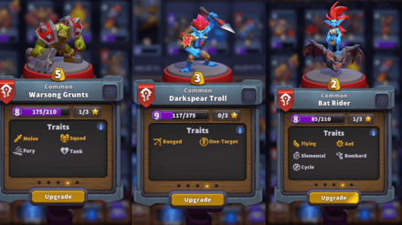 Warcraft Rumble - Melee, Ranged, and Flying Unit Types