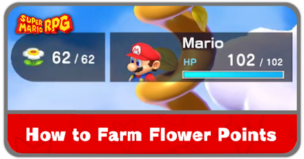 Super Mario RPG - How to Farm Flower Points Banner