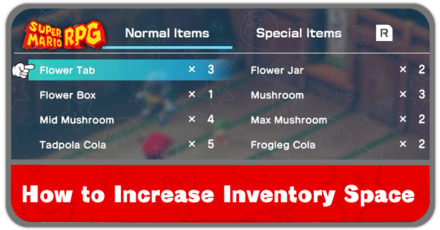 Super Mario RPG - How to Increase Inventory Space