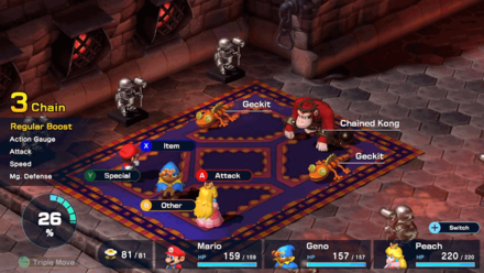 Super Mario RPG Remake - Course 2 - Room 2 - Battle 4mode: scale