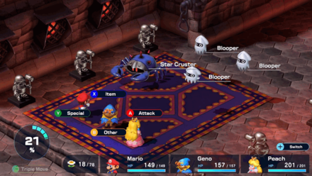 Super Mario RPG Remake - Course 2 - Room 2 - Battle 2mode: scale