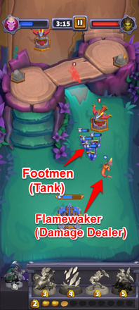 Warcraft Rumble Tanks In Front and Damage Dealer Behind