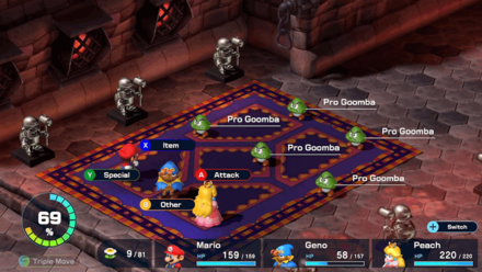 Super Mario RPG Remake - Course 1 - Room 1 - Battle 1