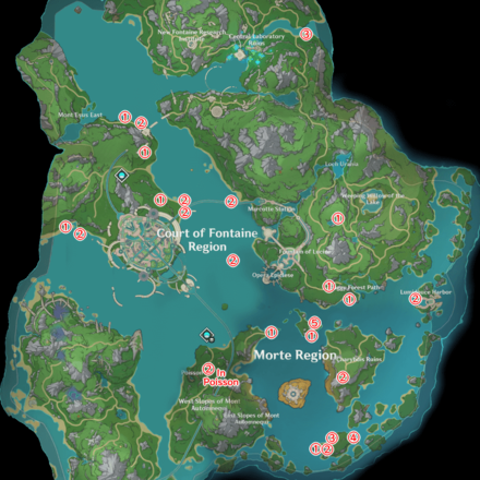 Genshin - All Violetgold Angler Gull Locations Fontaine