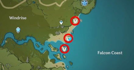 Genshin - Ocean Crab Location Map