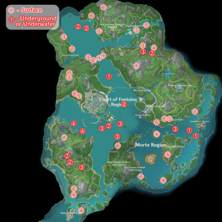 Genshin - Hydro Crystalfly Locations Fontaine