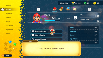 Super Mario RPG Remake - Secret Code