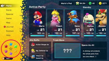 Super Mario RPG - Post Game Menu