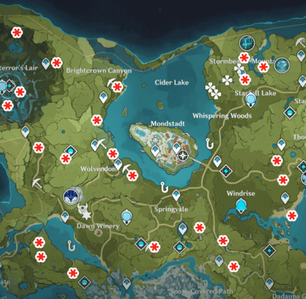 Genshin - Samachurl Locations in Mondstadt