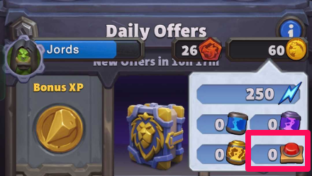 Warcraft Rumble - What is the Big Red Button Gold Icon