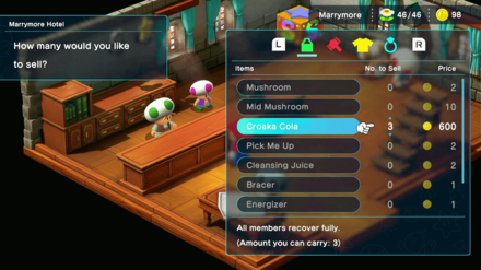 Super Mario RPG Remake - Sell Croaka Cola