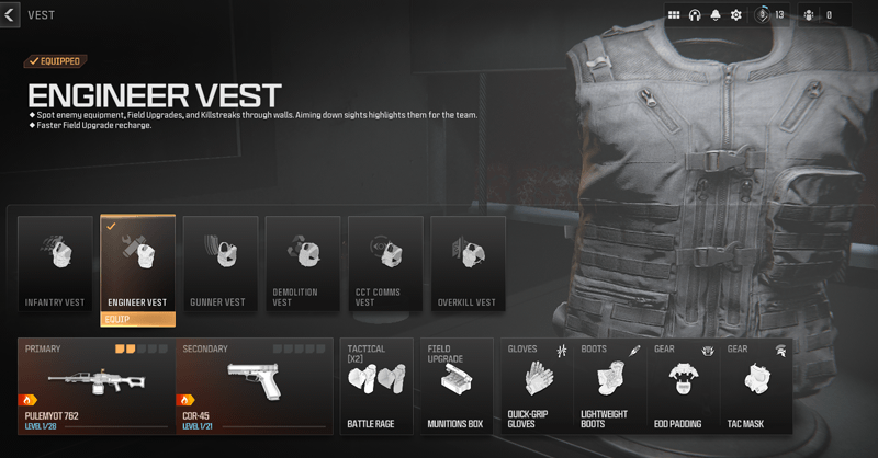 Modern Warfare 3 - Equip the Engineer Vest