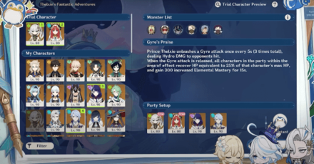 Genshin Impact - Purgation Counterstrike Event Guide - Use Trial Characters