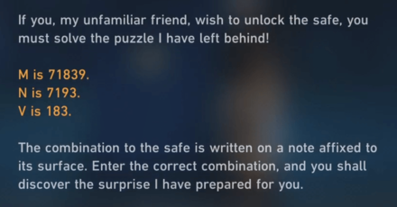 Honkai Star Rail - Haunted House Password Clue