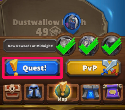 Warcraft Rumble - Quest Button Indicator