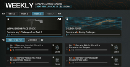 Modern Warfare 3 - WSP Akimbo Brace Stock Week 3 Challenges