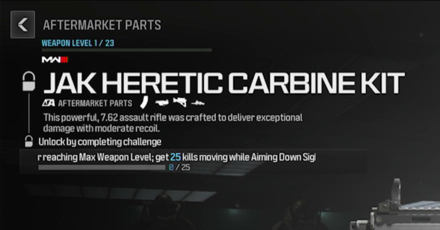 Modern Warfare 3 - JAK Heretic Carbine Kit Unlock Condition