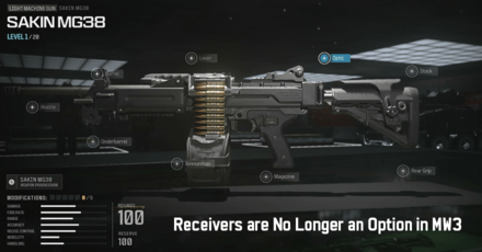 Modern Warfare 3 - No More Receiver Attachments