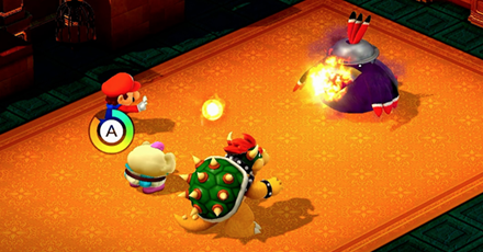 Super Mario RPG Remake - Mario Using Fireball on Dodo