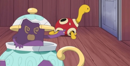 Pokemon Horizons - Polteageist vs Shuckle