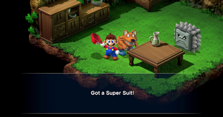 Super Mario RPG Remake - Mario Gets the Super Suit from Chow